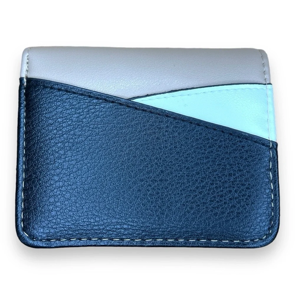 SMALL WALLET BEIGE BLACK WHITE TRAVEL CASUAL TRI COLOR
